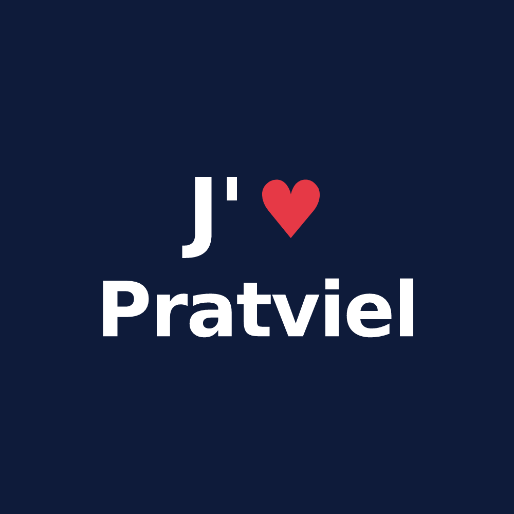 T-shirt personnalisé Pratviel — design J'aime Pratviel