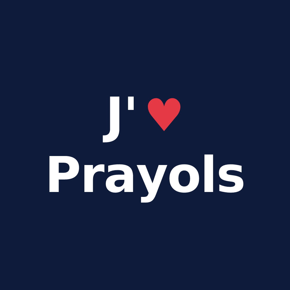 T-shirt personnalisé Prayols — design J'aime Prayols