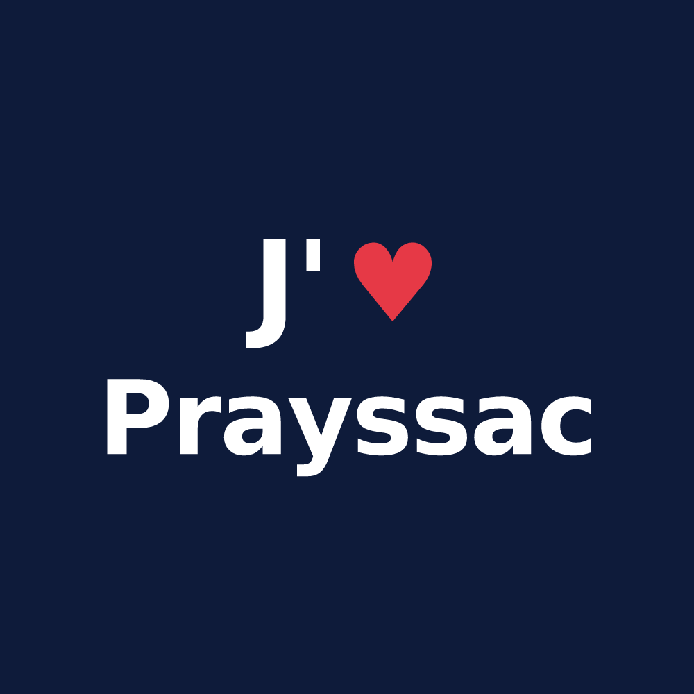 T-shirt personnalisé Prayssac — design J'aime Prayssac
