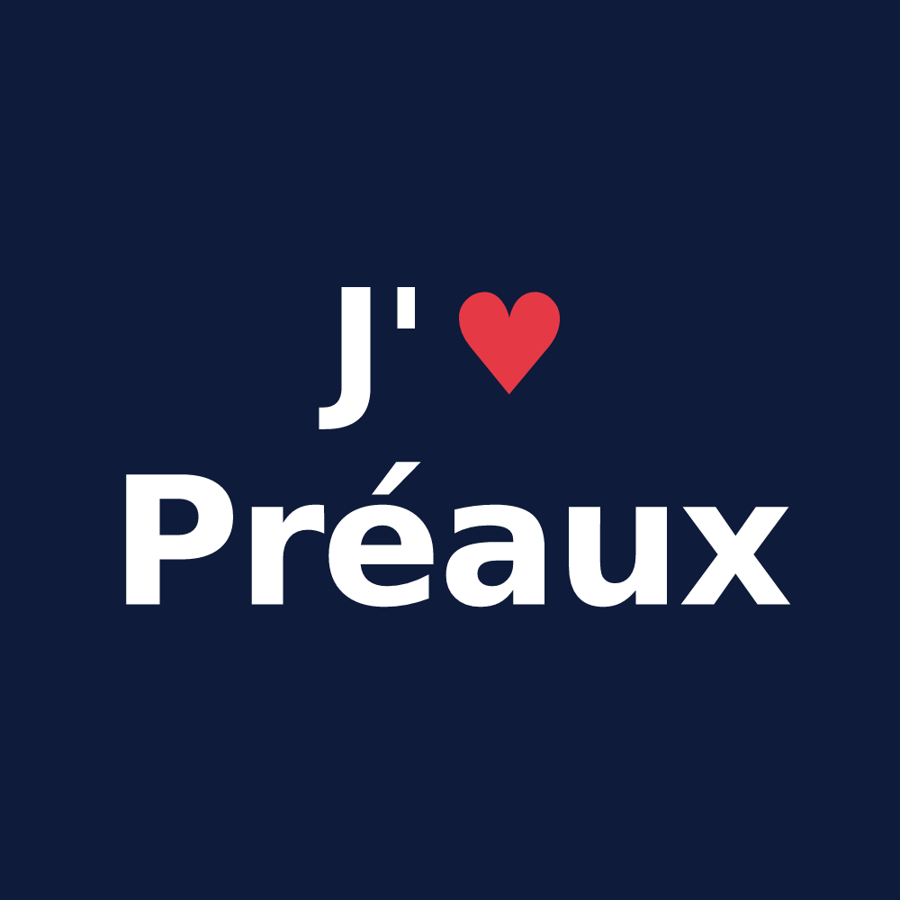 T-shirt personnalisé Préaux — design J'aime Préaux