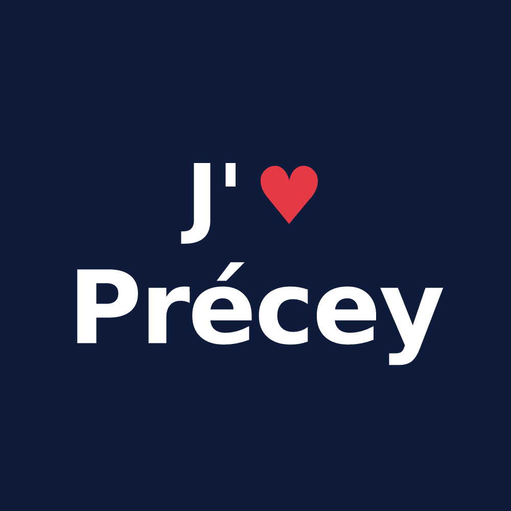 T-shirt personnalisé Précey — design J'aime Précey