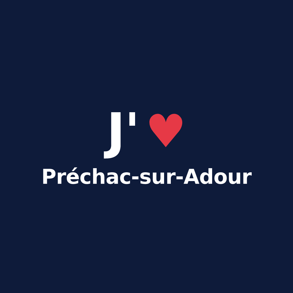 T-shirt personnalisé Préchac-sur-Adour — design J'aime Préchac-sur-Adour