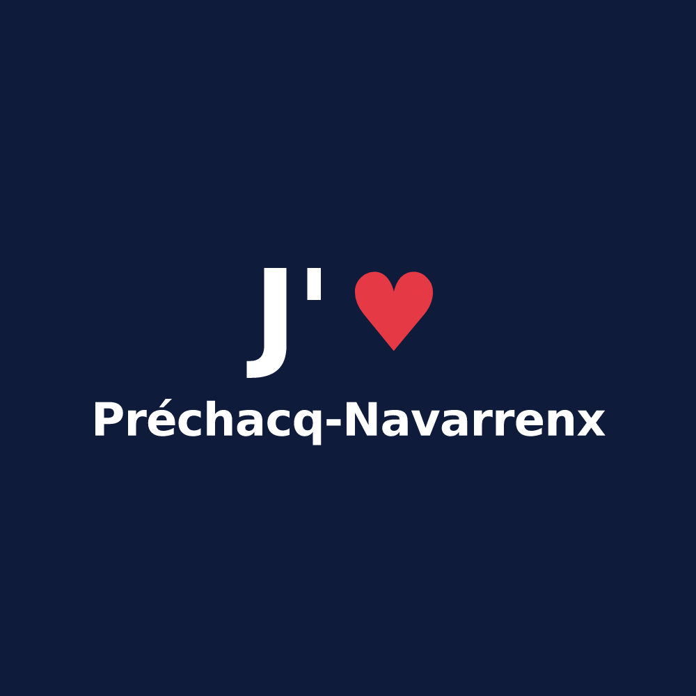 T-shirt personnalisé Préchacq-Navarrenx — design J'aime Préchacq-Navarrenx