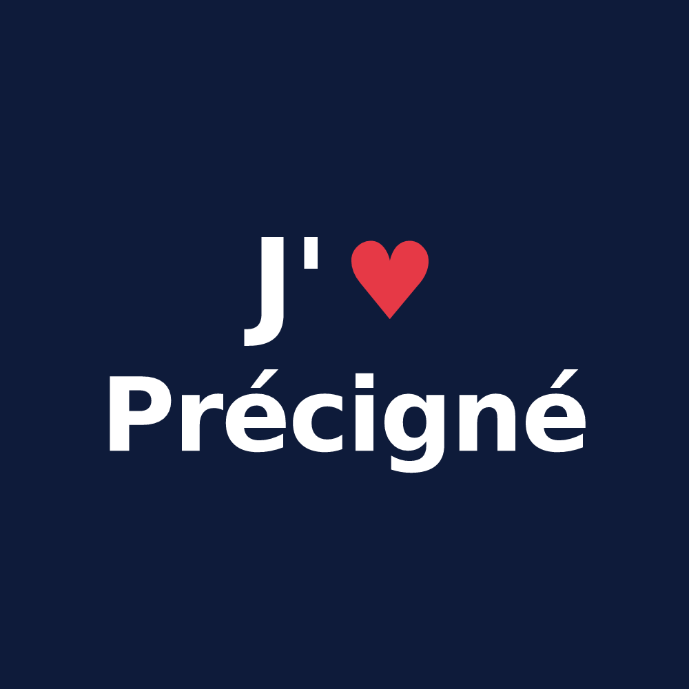 T-shirt personnalisé Précigné — design J'aime Précigné