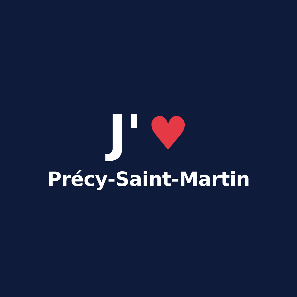 T-shirt personnalisé Précy-Saint-Martin — design J'aime Précy-Saint-Martin