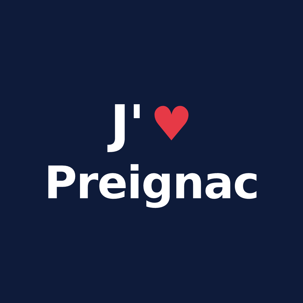 T-shirt personnalisé Preignac — design J'aime Preignac