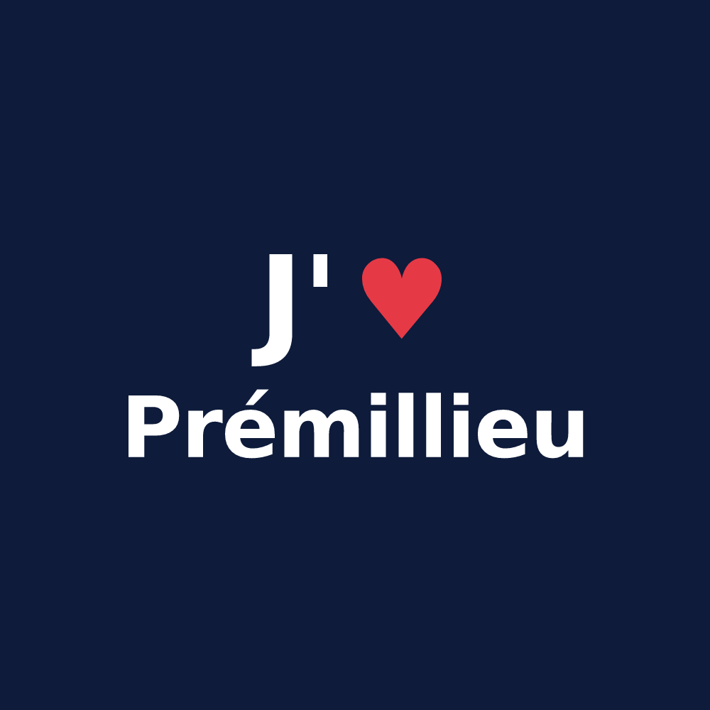 T-shirt personnalisé Prémillieu — design J'aime Prémillieu