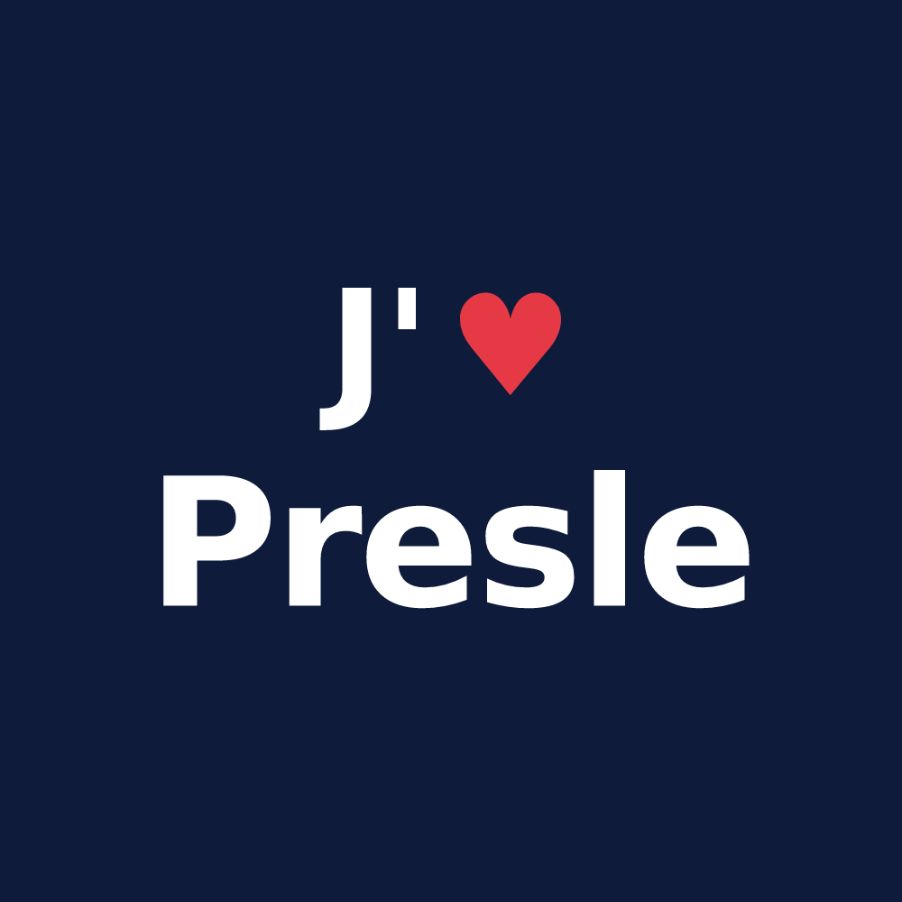 T-shirt personnalisé Presle — design J'aime Presle