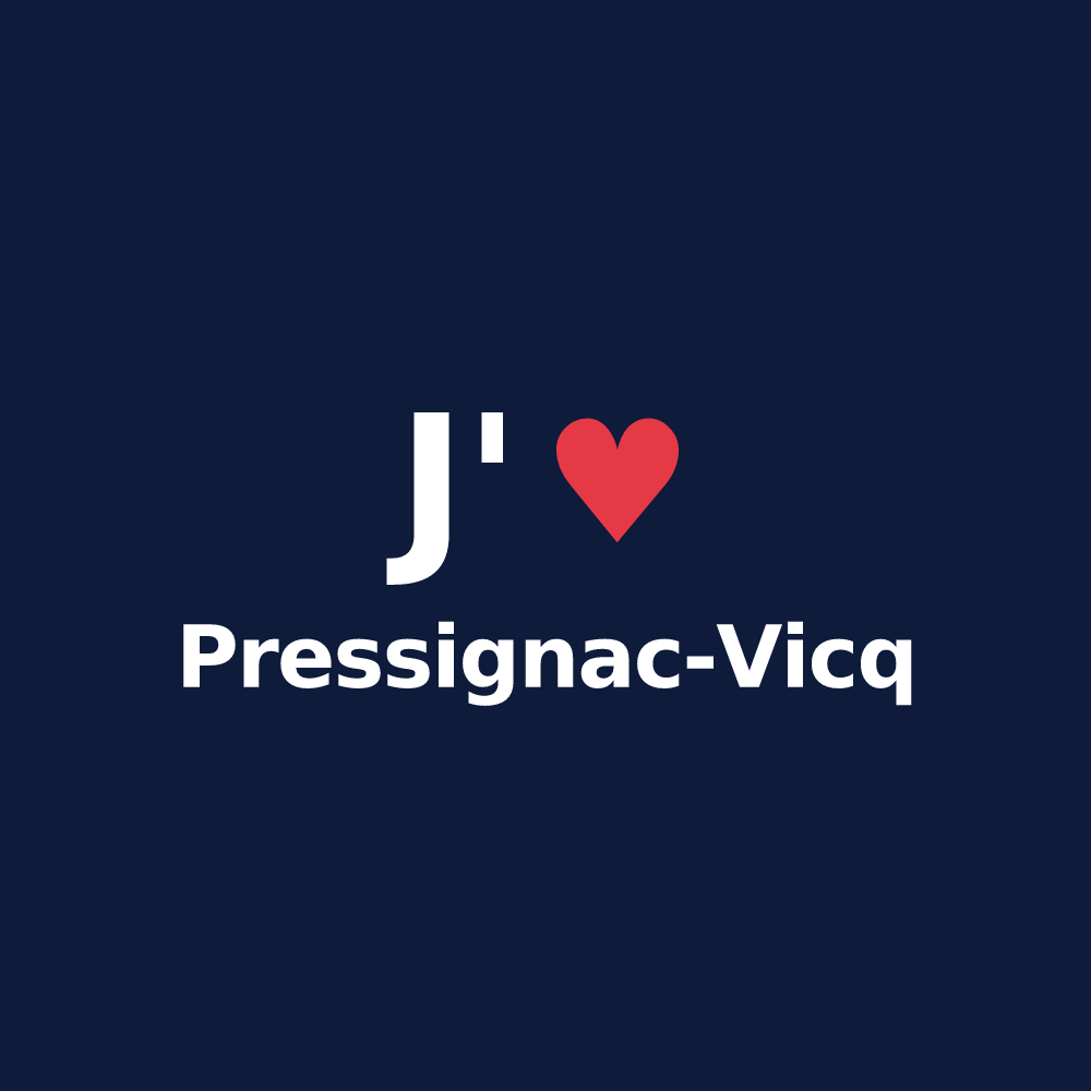 T-shirt personnalisé Pressignac-Vicq — design « J'aime Pressignac-Vicq » imprimé sur le t-shirt