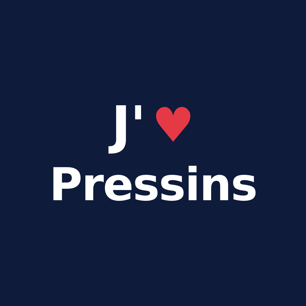 T-shirt personnalisé Pressins — design J'aime Pressins