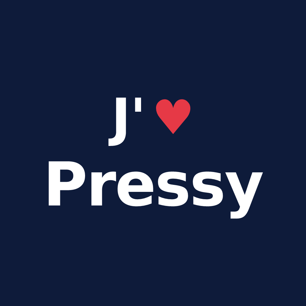 T-shirt personnalisé Pressy — design J'aime Pressy