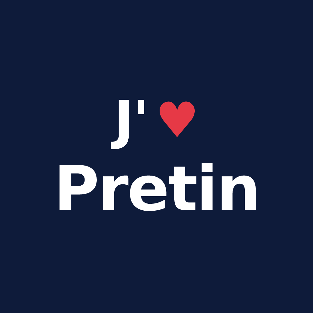 T-shirt personnalisé Pretin — design J'aime Pretin