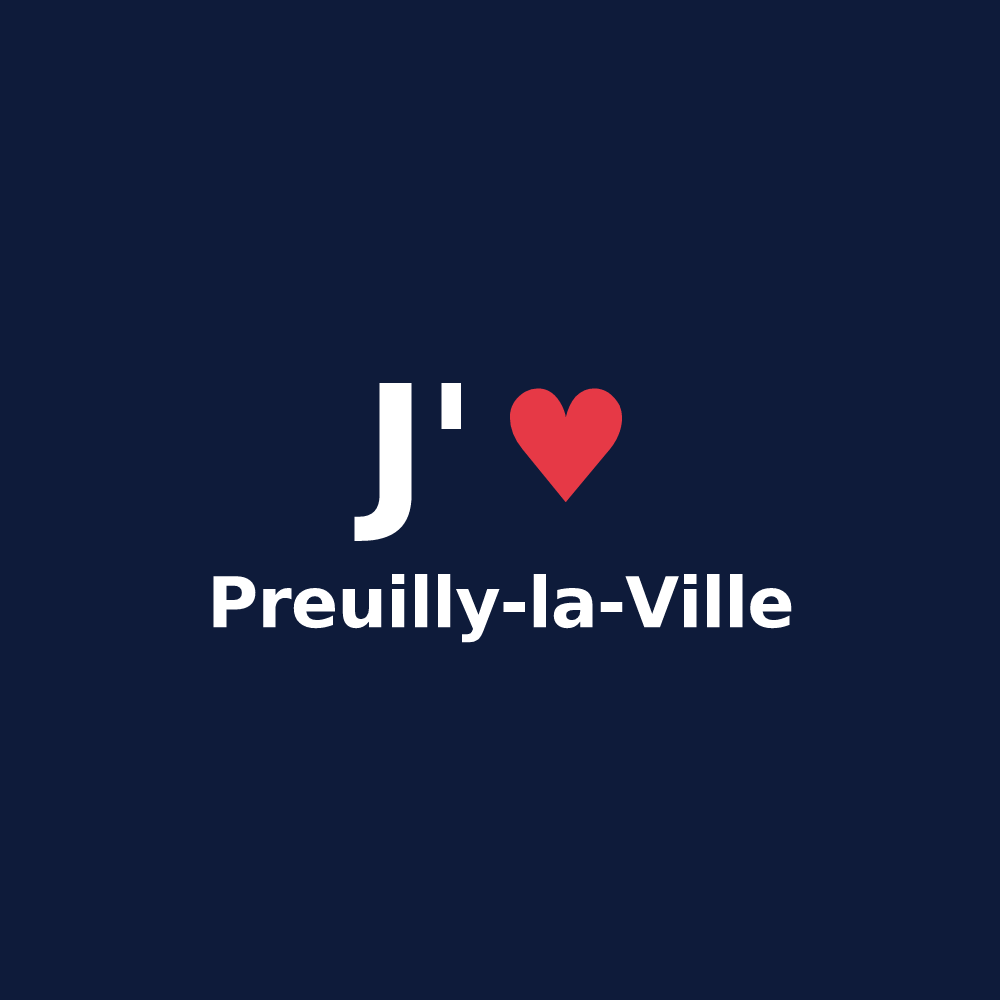 T-shirt personnalisé Preuilly-la-Ville — design J'aime Preuilly-la-Ville