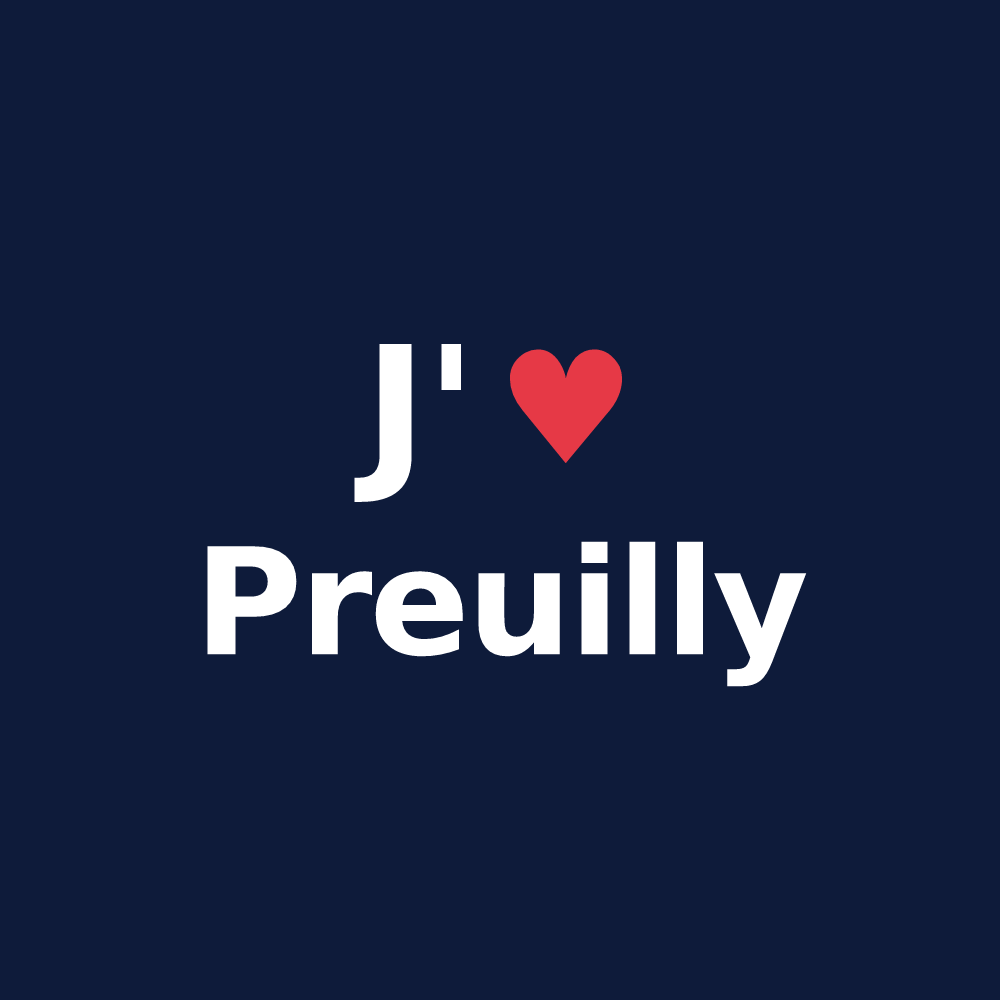 T-shirt personnalisé Preuilly — design J'aime Preuilly