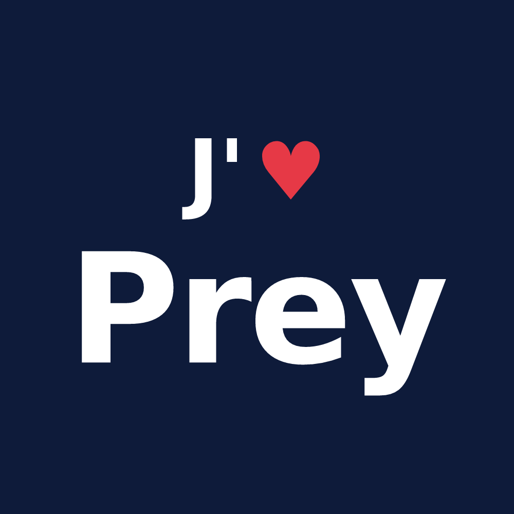 T-shirt personnalisé Prey — design J'aime Prey
