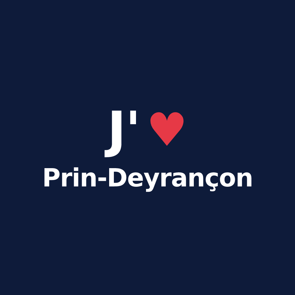 T-shirt personnalisé Prin-Deyrançon — design J'aime Prin-Deyrançon