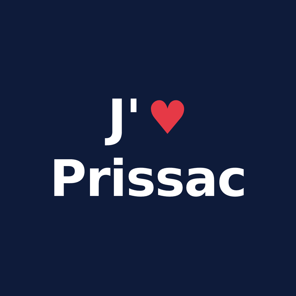T-shirt personnalisé Prissac — design J'aime Prissac
