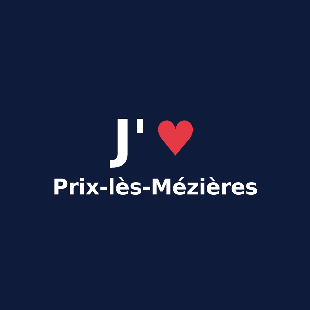 T-shirt personnalisé Prix-lès-Mézières — design « J'aime Prix-lès-Mézières » imprimé sur le t-shirt