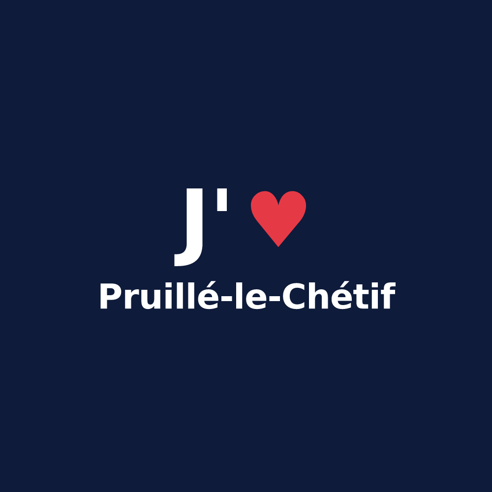 T-shirt personnalisé Pruillé-le-Chétif — design J'aime Pruillé-le-Chétif