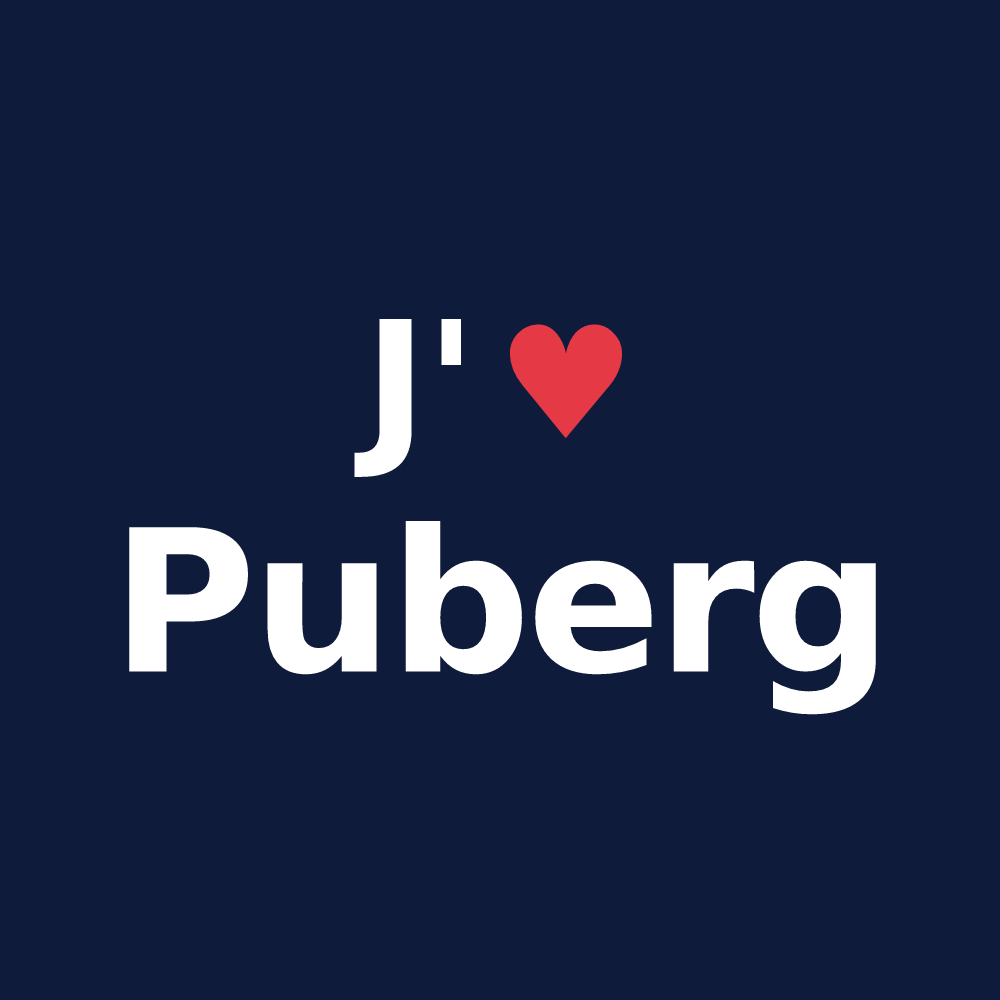 T-shirt personnalisé Puberg — design J'aime Puberg
