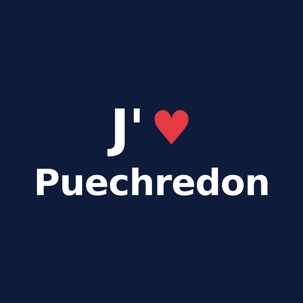 T-shirt personnalisé Puechredon — design J'aime Puechredon