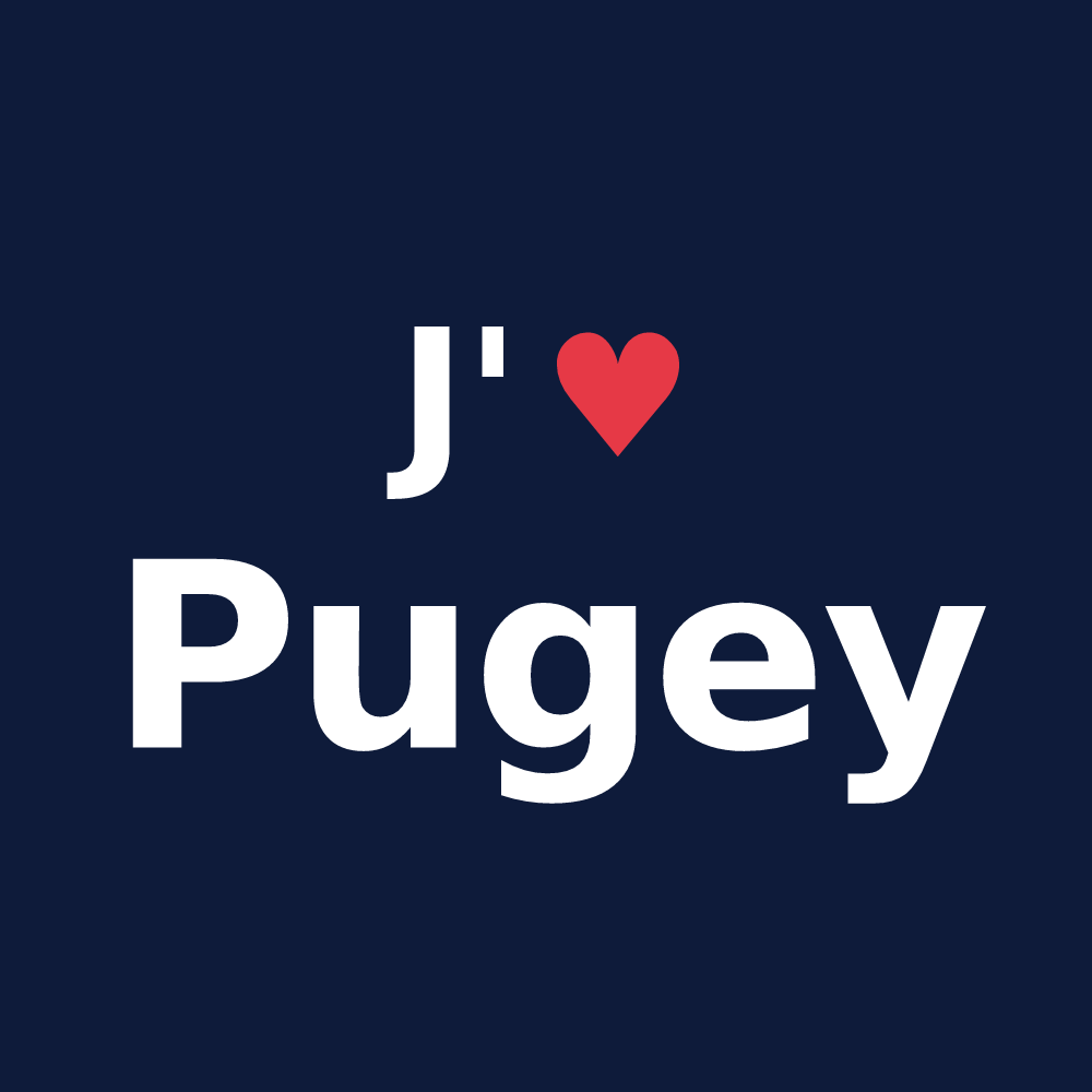 T-shirt personnalisé Pugey — design J'aime Pugey