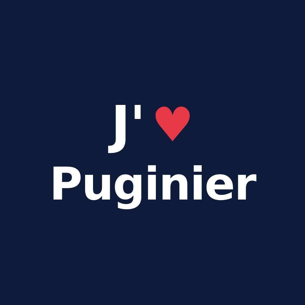 T-shirt personnalisé Puginier — design J'aime Puginier