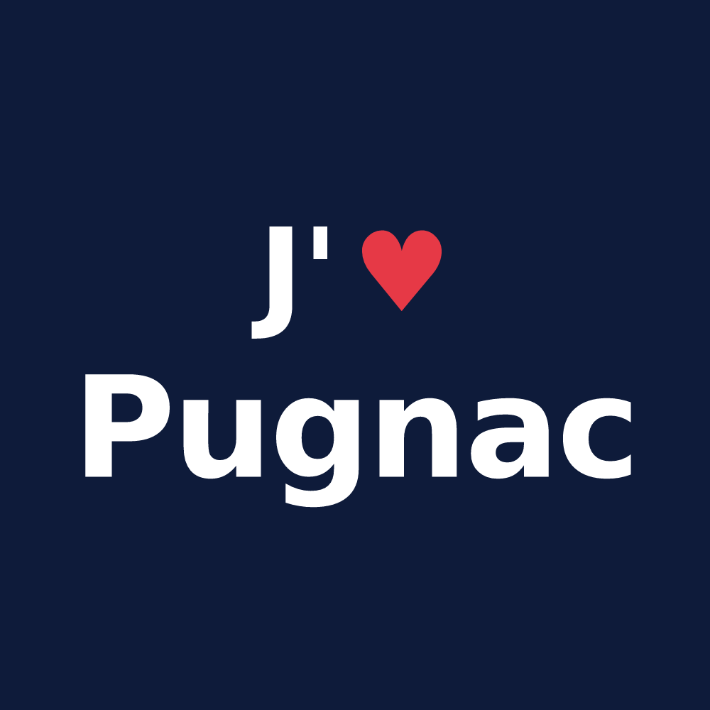 T-shirt personnalisé Pugnac — design J'aime Pugnac
