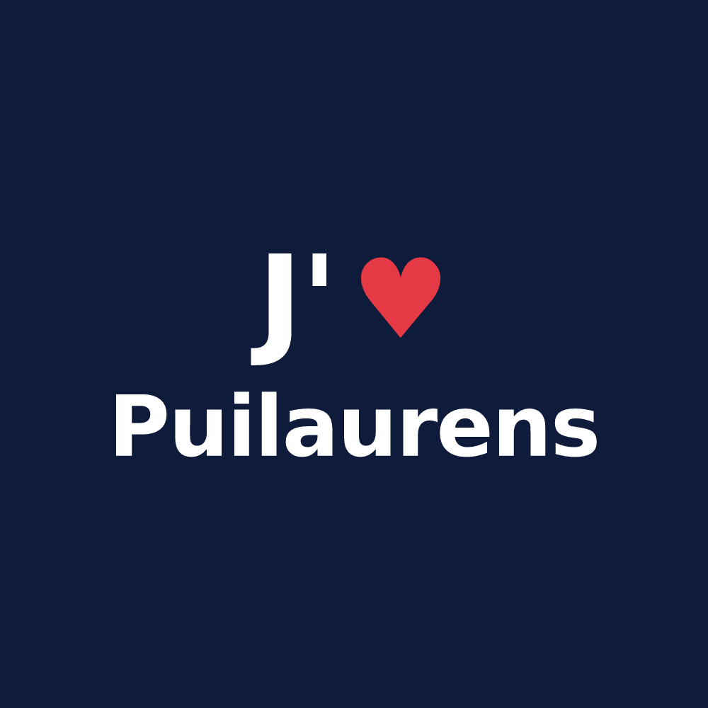 T-shirt personnalisé Puilaurens — design J'aime Puilaurens
