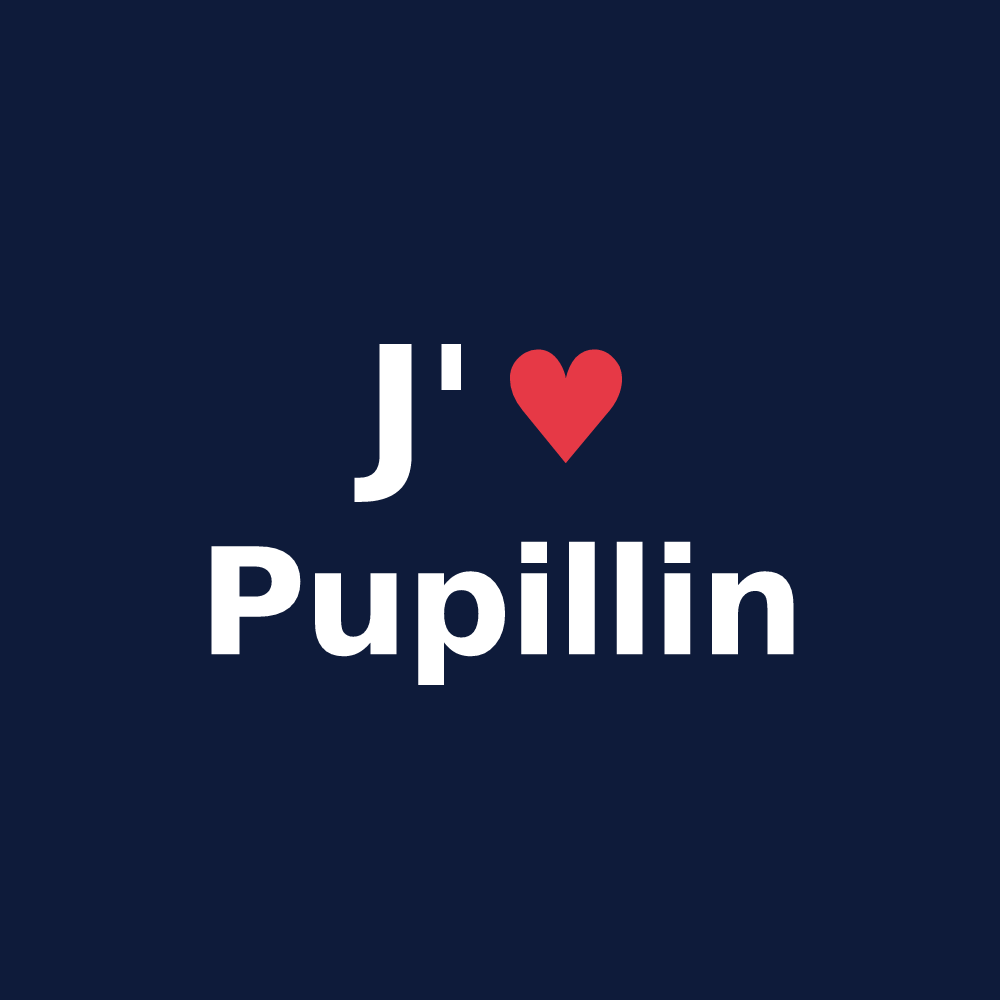T-shirt personnalisé Pupillin — design J'aime Pupillin