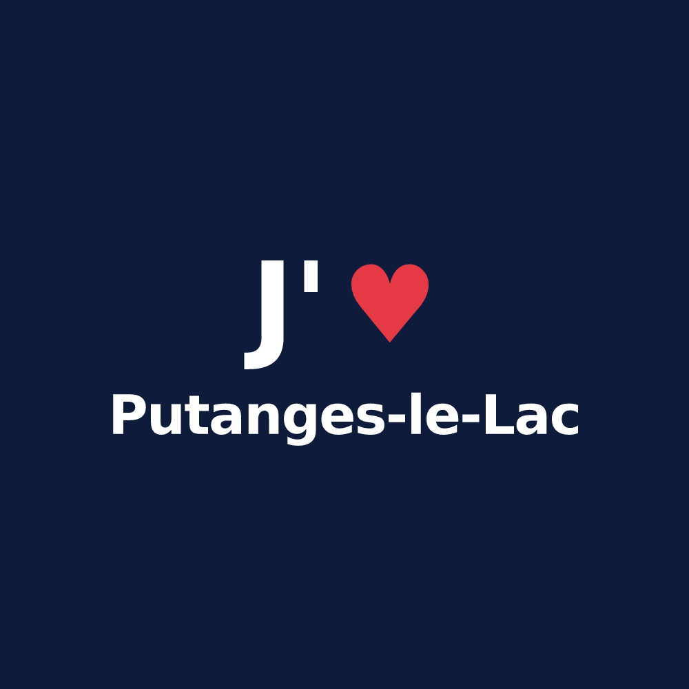 T-shirt personnalisé Putanges-le-Lac — design J'aime Putanges-le-Lac
