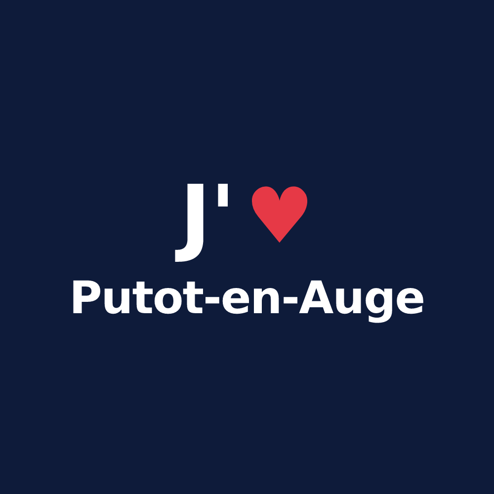 T-shirt personnalisé Putot-en-Auge — design J'aime Putot-en-Auge
