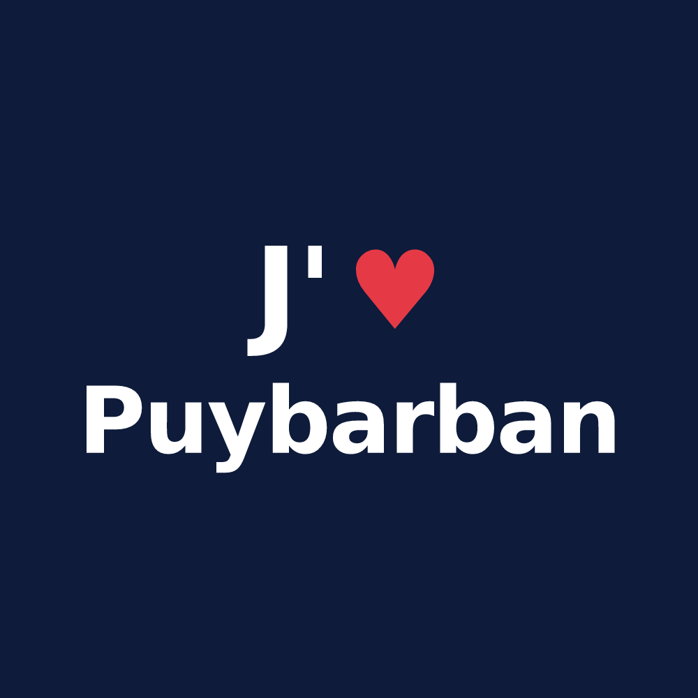 T-shirt personnalisé Puybarban — design J'aime Puybarban