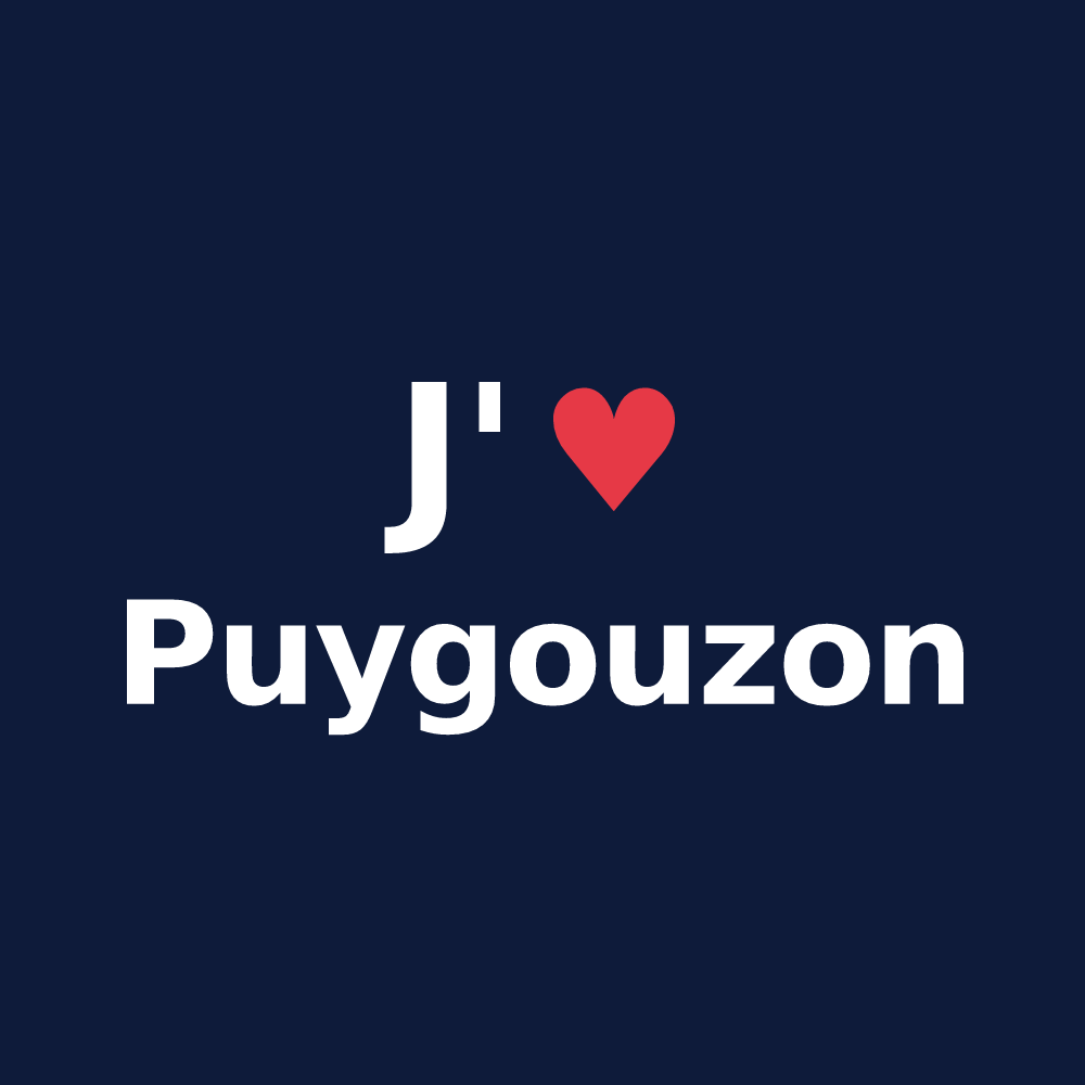 T-shirt personnalisé Puygouzon — design J'aime Puygouzon