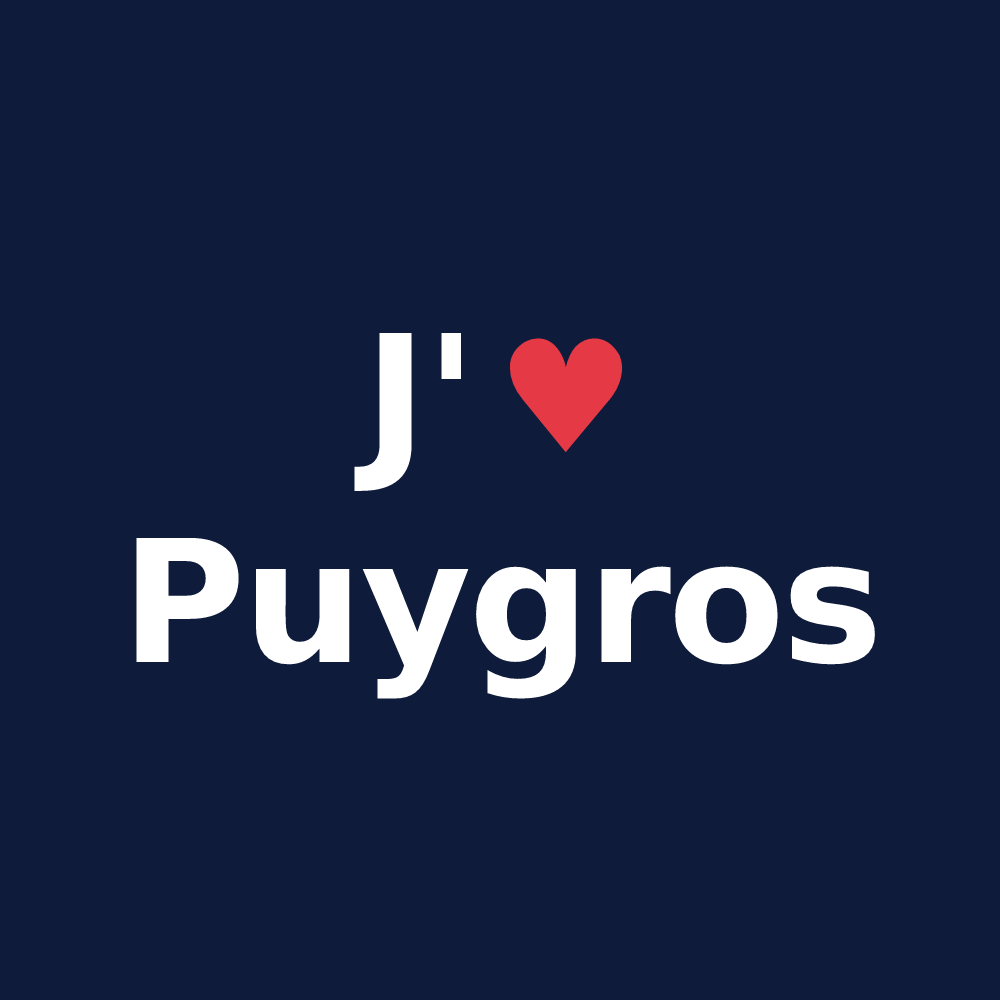 T-shirt personnalisé Puygros — design J'aime Puygros