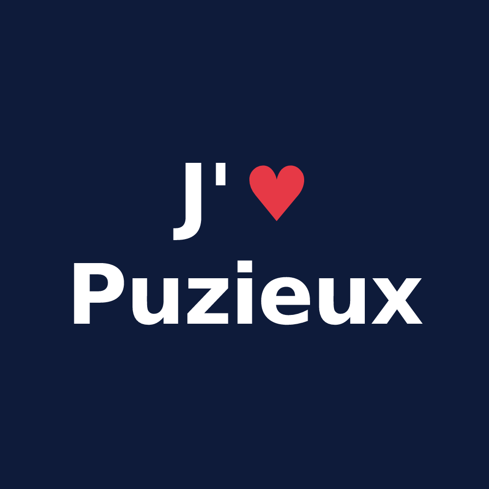 T-shirt personnalisé Puzieux — design J'aime Puzieux