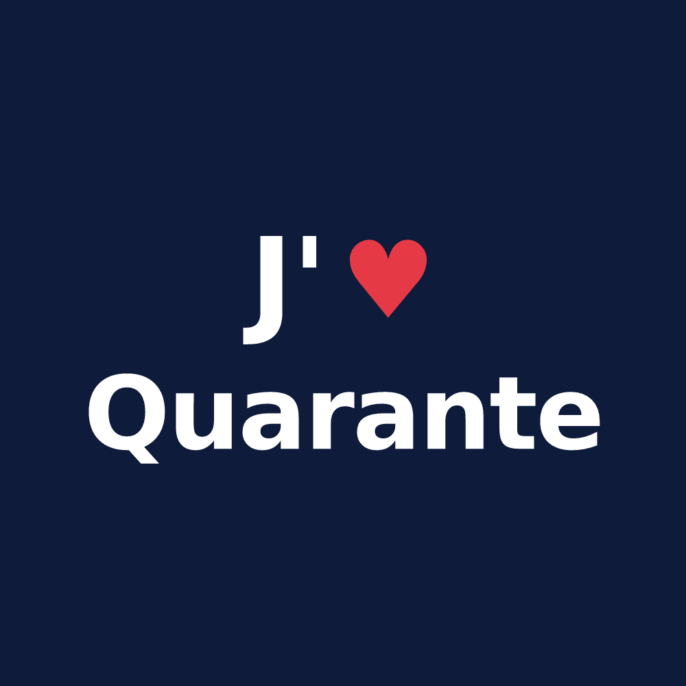 T-shirt personnalisé Quarante — design J'aime Quarante
