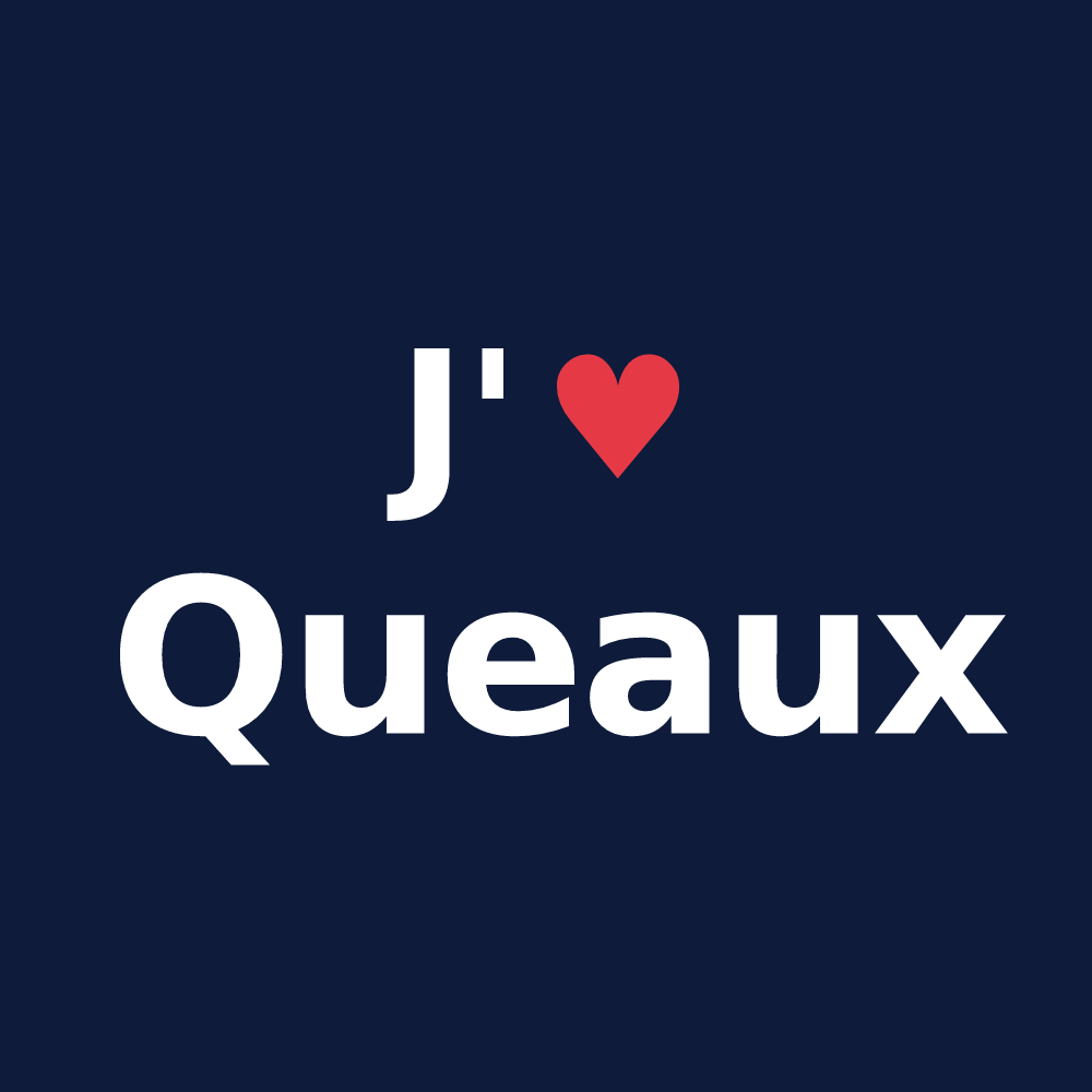 T-shirt personnalisé Queaux — design J'aime Queaux