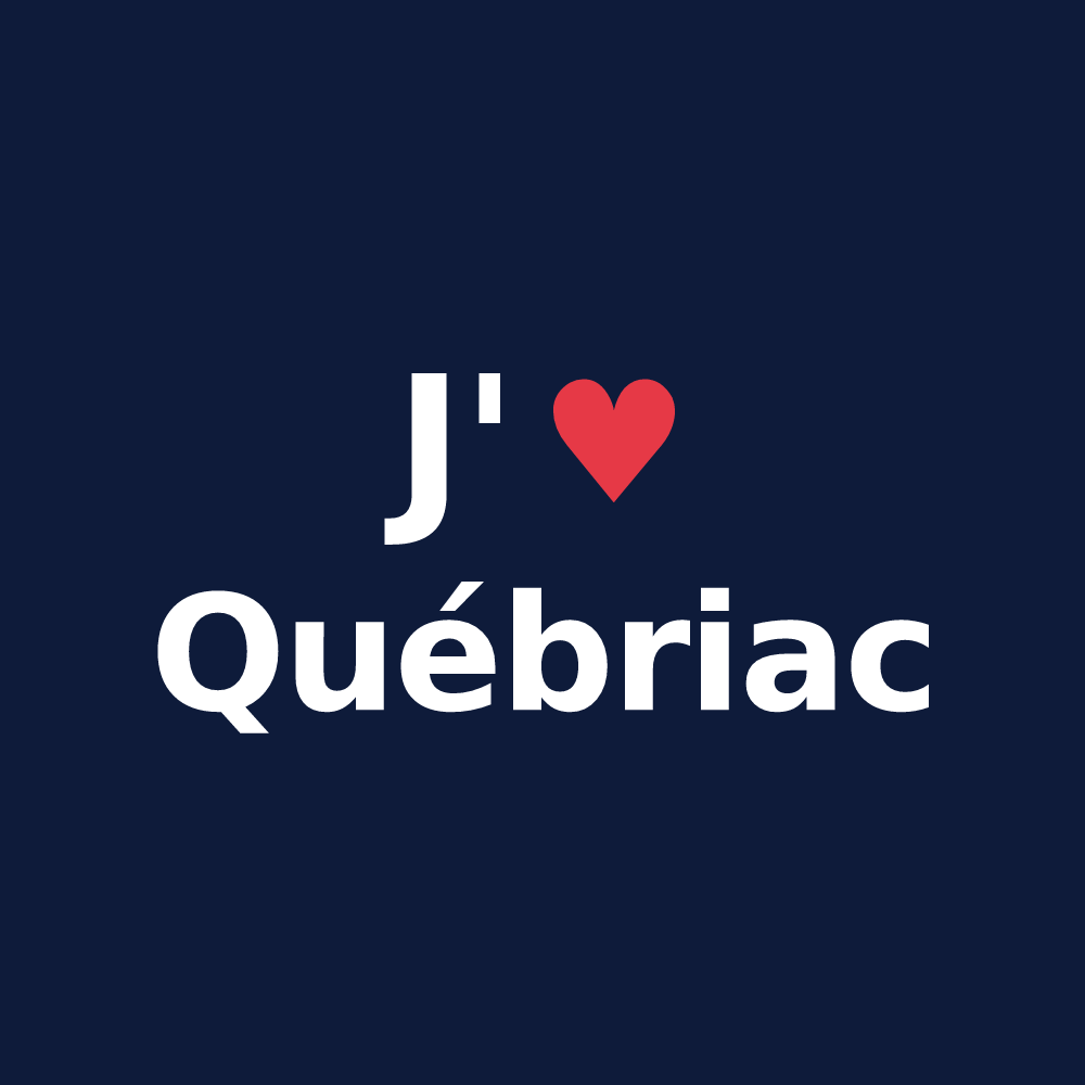 T-shirt personnalisé Québriac — design J'aime Québriac