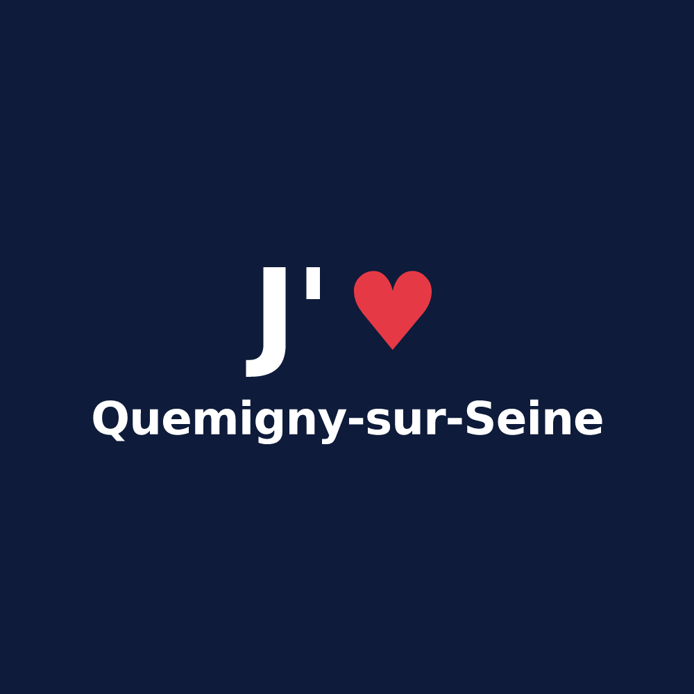 T-shirt personnalisé Quemigny-sur-Seine — design J'aime Quemigny-sur-Seine