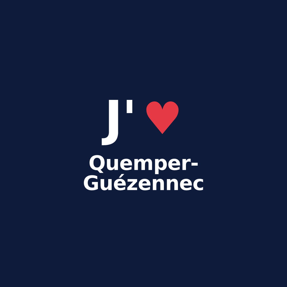 T-shirt personnalisé Quemper-Guézennec — design J'aime Quemper-Guézennec