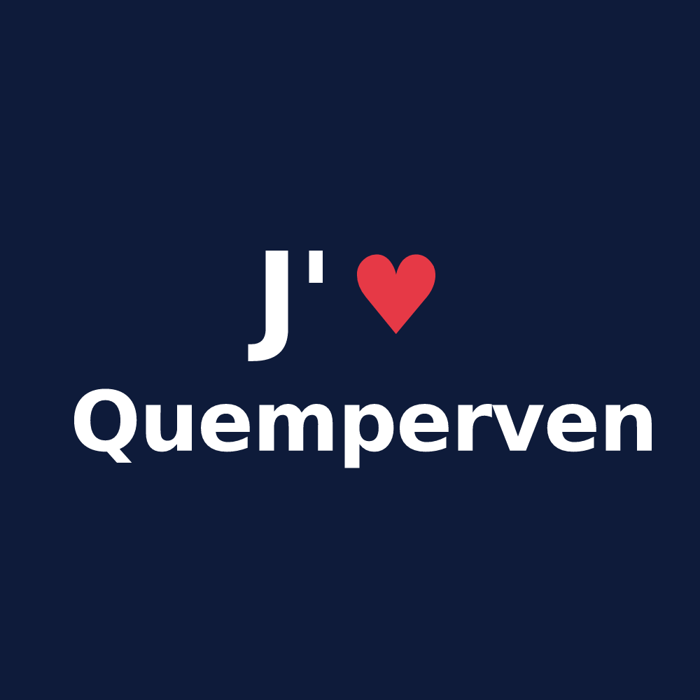 T-shirt personnalisé Quemperven — design « J'aime Quemperven » imprimé sur le t-shirt