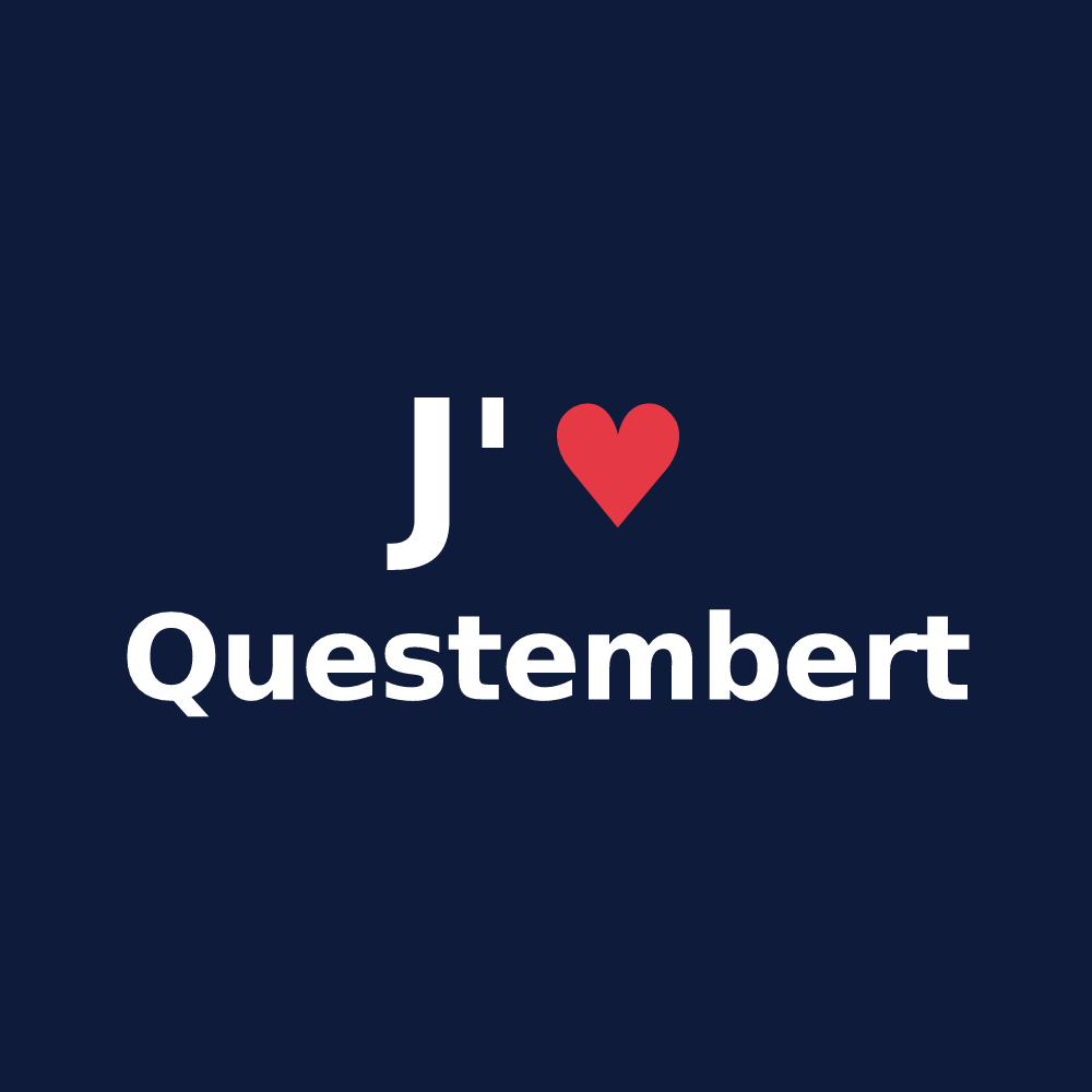 T-shirt personnalisé Questembert — design J'aime Questembert