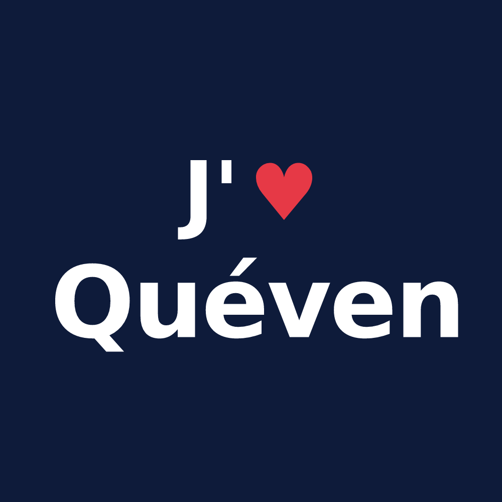 T-shirt personnalisé Quéven — design J'aime Quéven