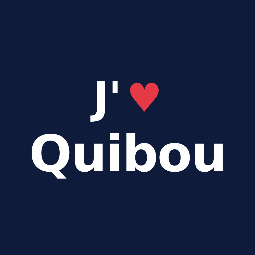 T-shirt personnalisé Quibou — design J'aime Quibou