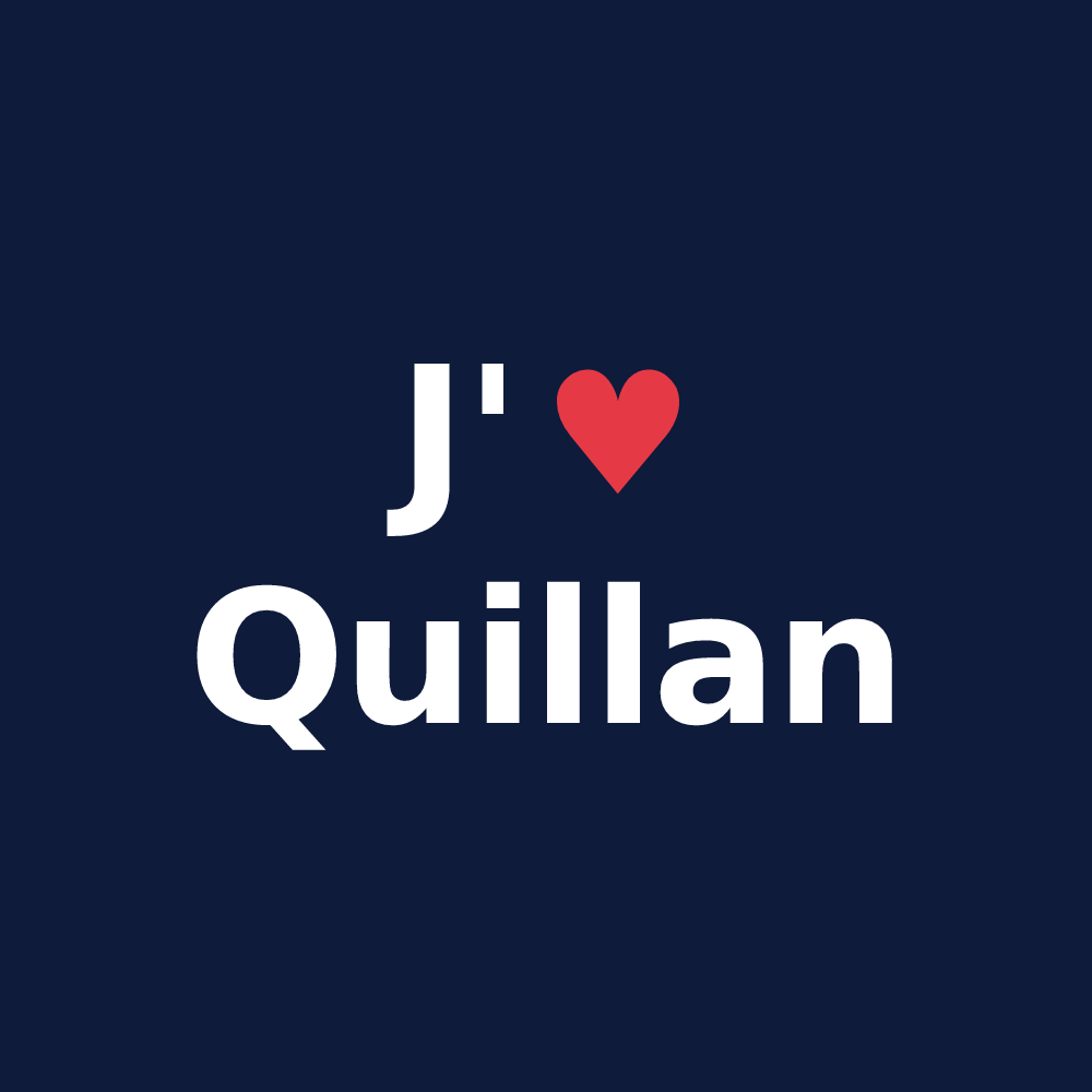 T-shirt personnalisé Quillan — design J'aime Quillan