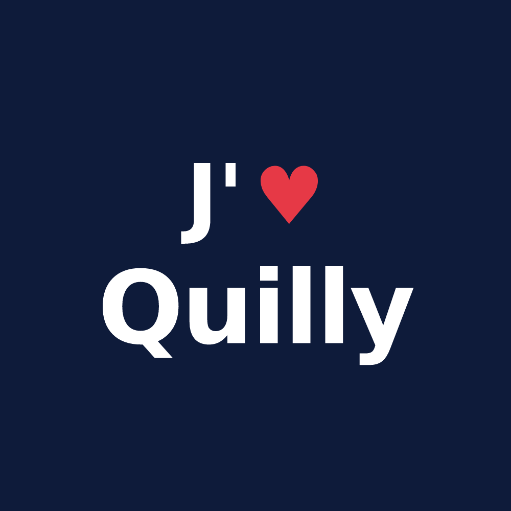 T-shirt personnalisé Quilly — design J'aime Quilly