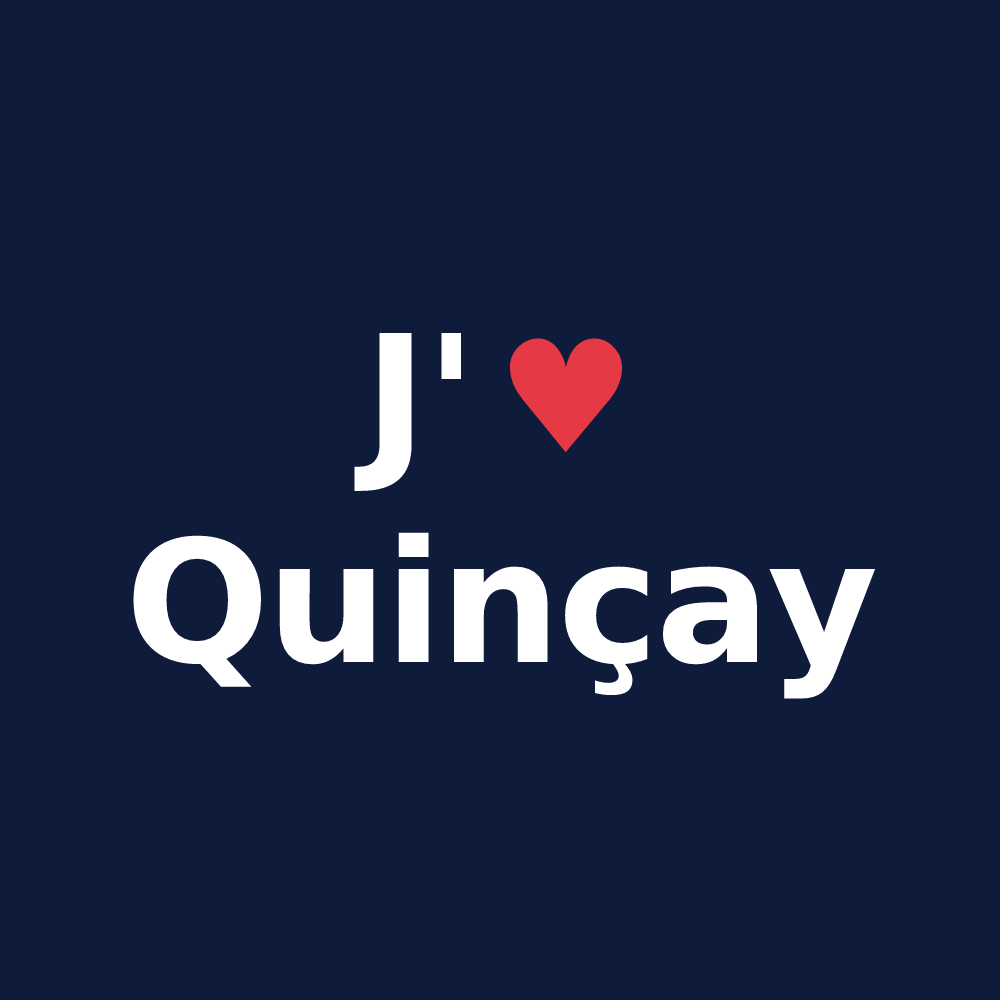 T-shirt personnalisé Quinçay — design J'aime Quinçay
