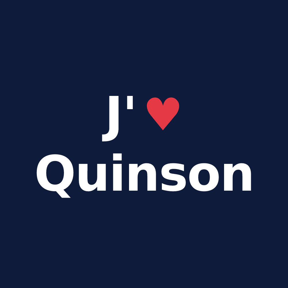 T-shirt personnalisé Quinson — design J'aime Quinson