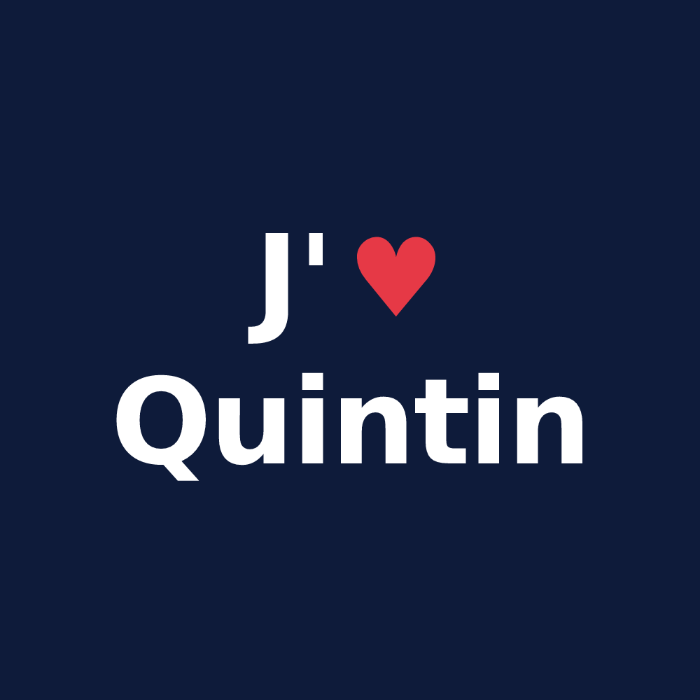 T-shirt personnalisé Quintin — design J'aime Quintin